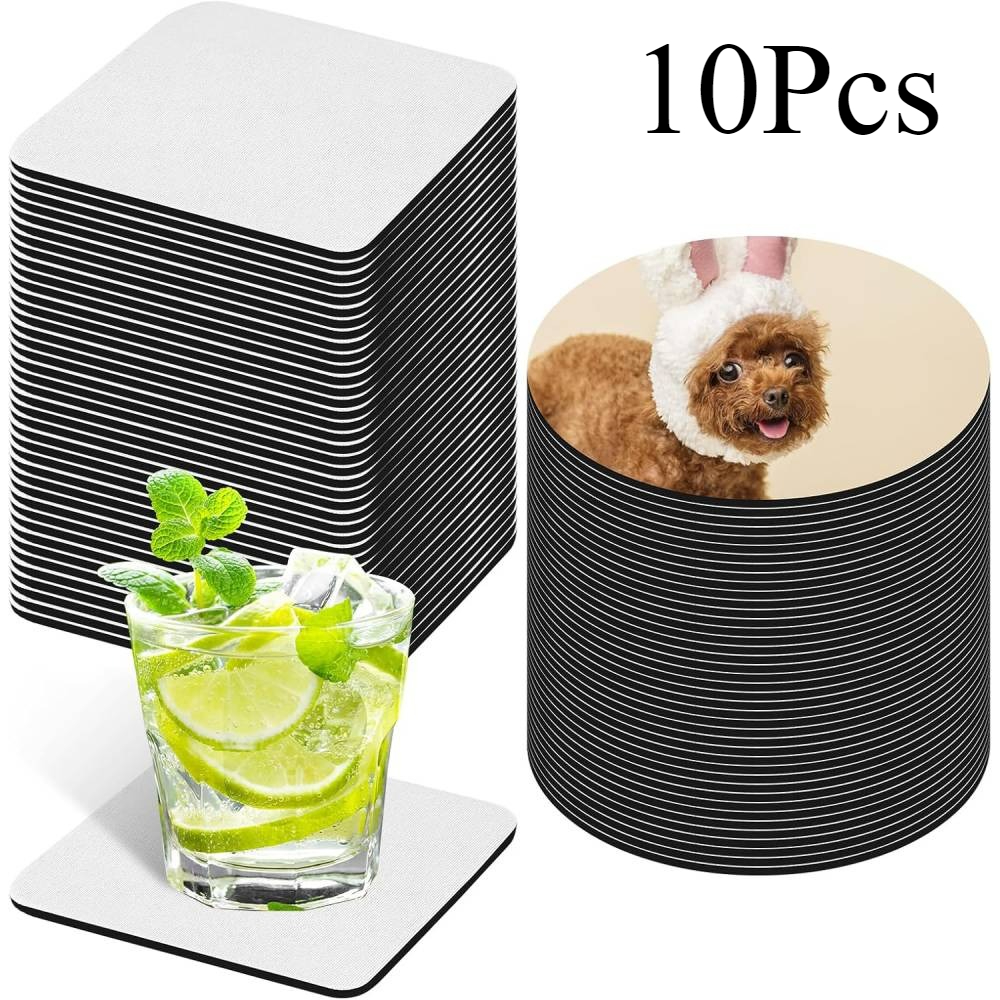Sublimation Mug Blank - Juego de 10 posavasos en blanco