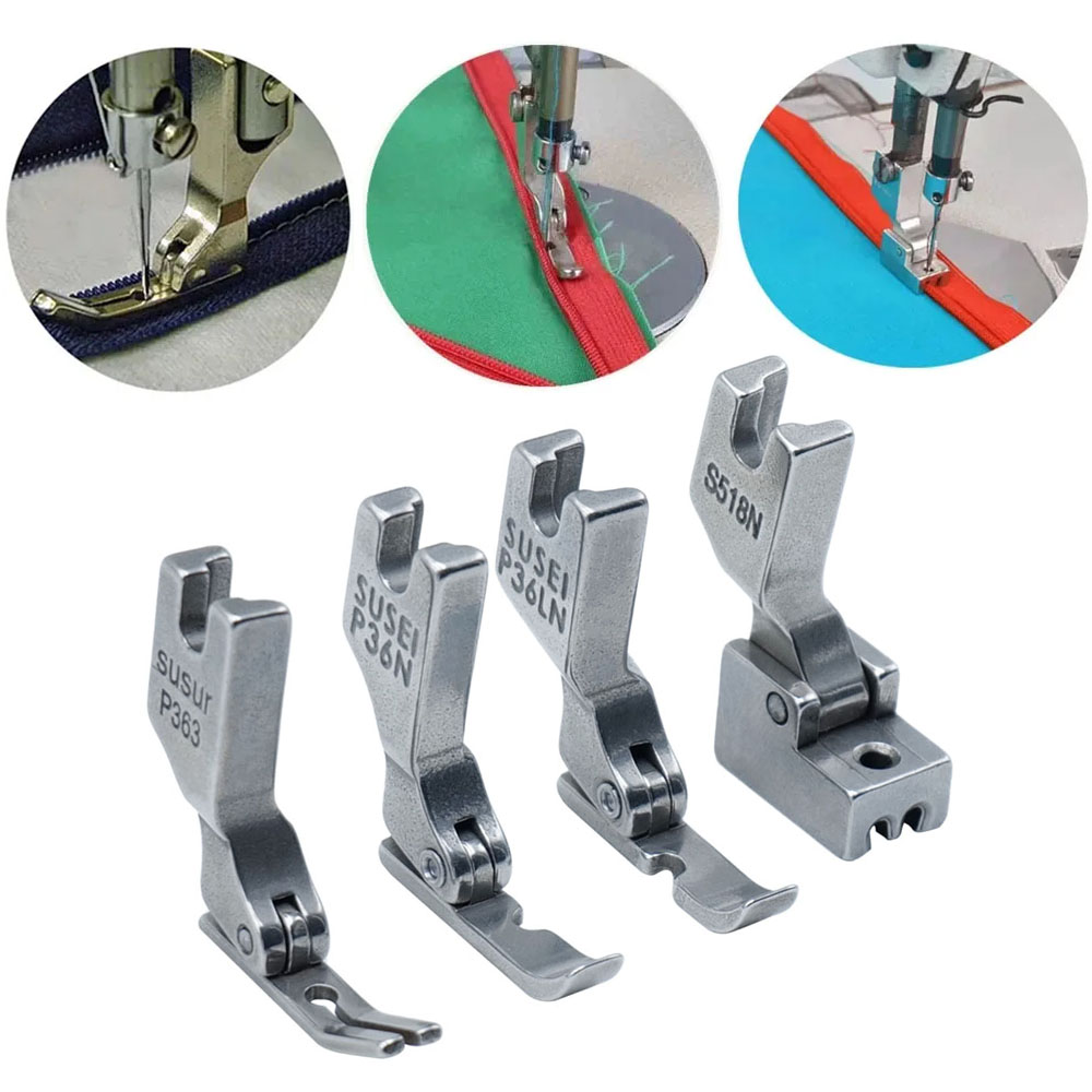 Commercial Embroidery Machine - 4 unids/set prensatelas con cremallera, accesorios